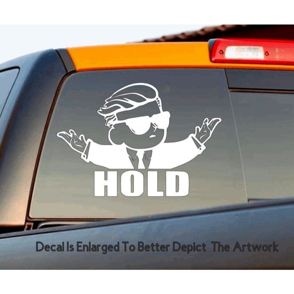 Wall Street Bets Hold Vinyl Decal 7 inch design.